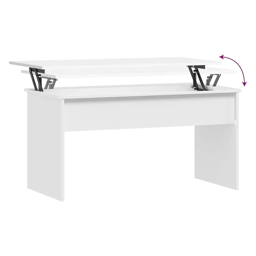 White Lift Top Coffee Table with Storage