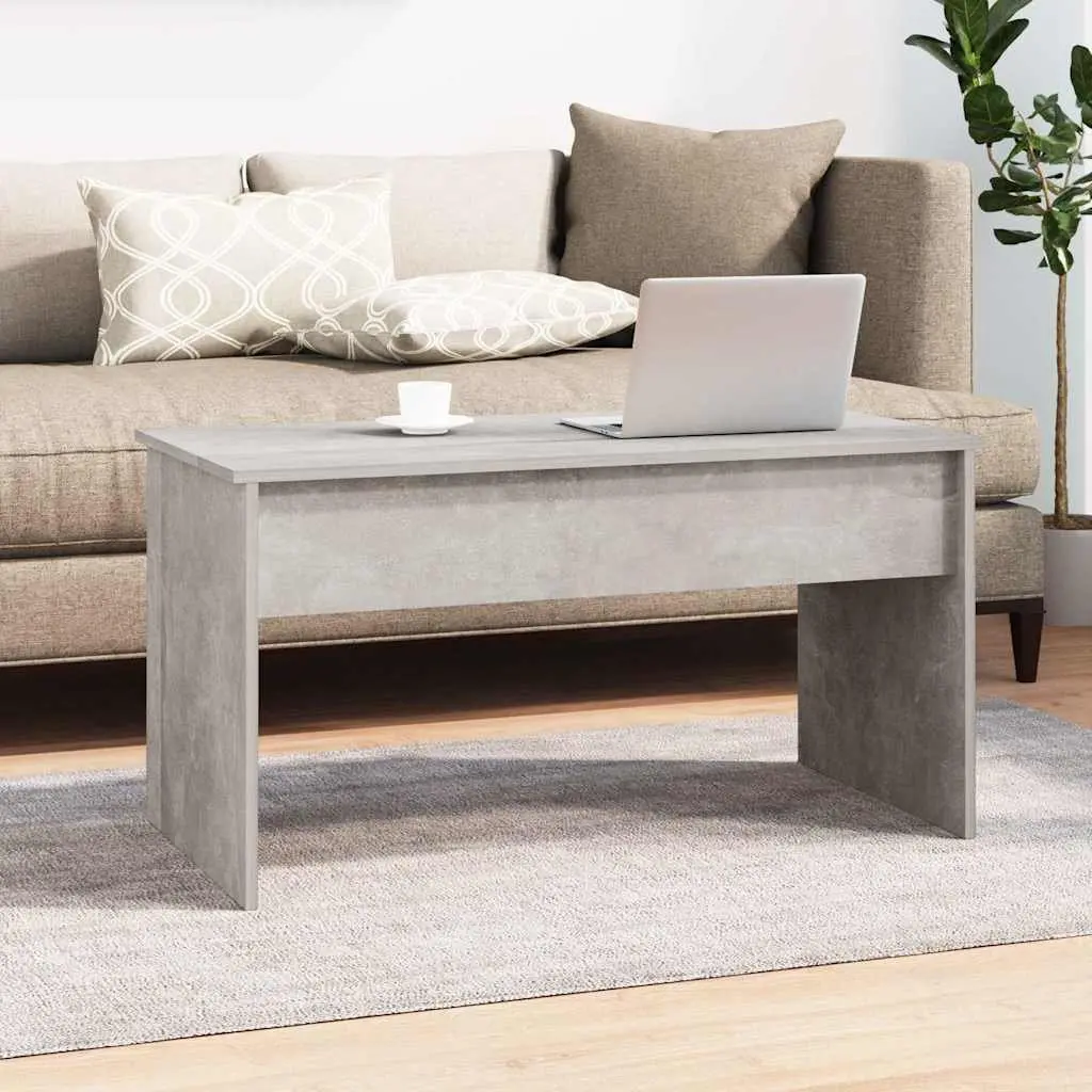 Coffee Table with Lift-Top Design Grey Engineered Wood Living Room Furniture