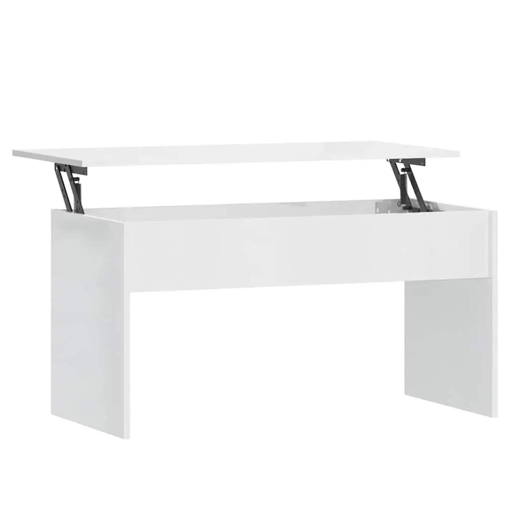 White Lift Top Coffee Table with Storage 102cm