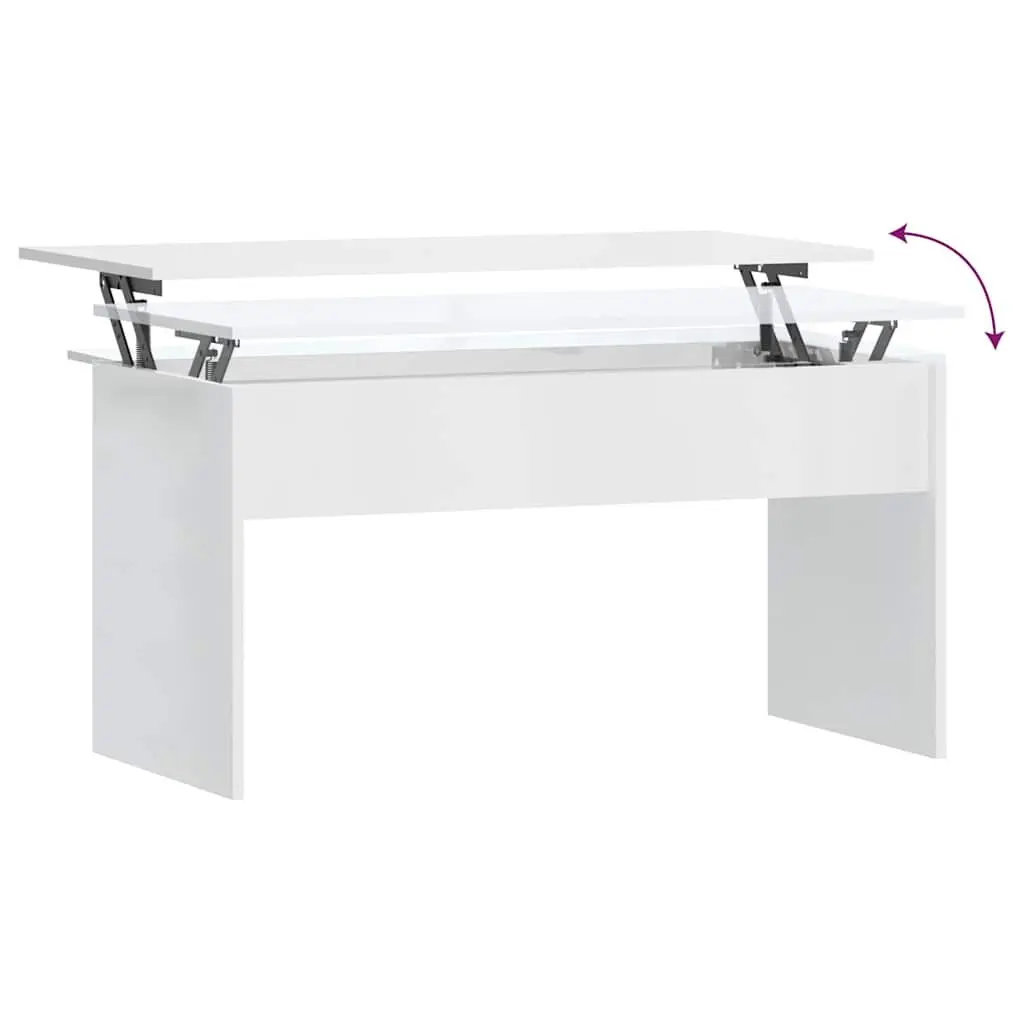 White Lift Top Coffee Table with Storage 102cm