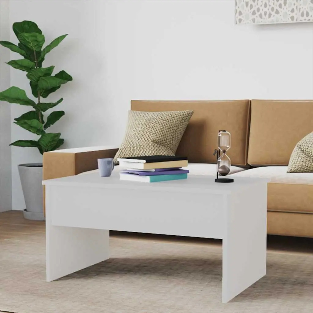 White Coffee Table with Lift Top and Storage