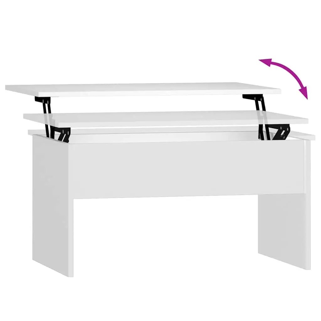 White Coffee Table with Lift Top and Storage