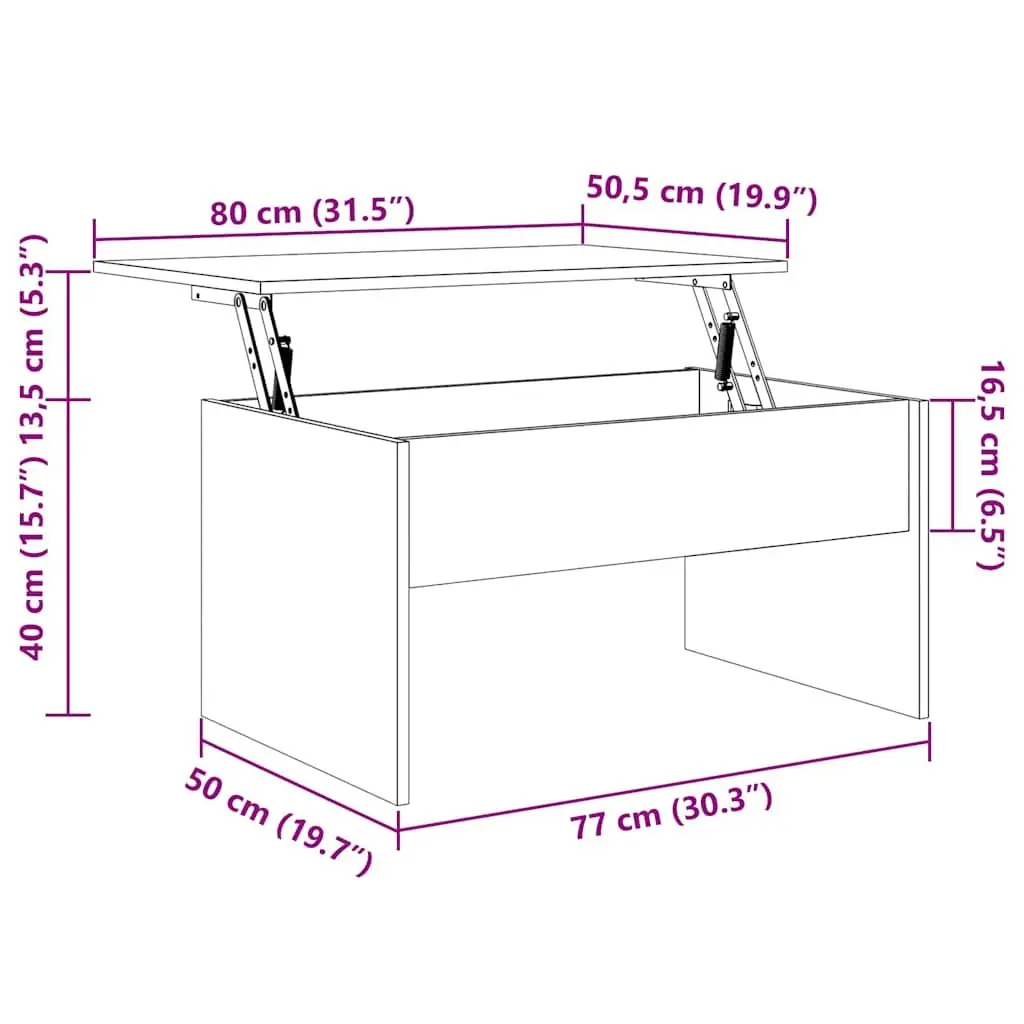 White Coffee Table with Lift Top and Storage