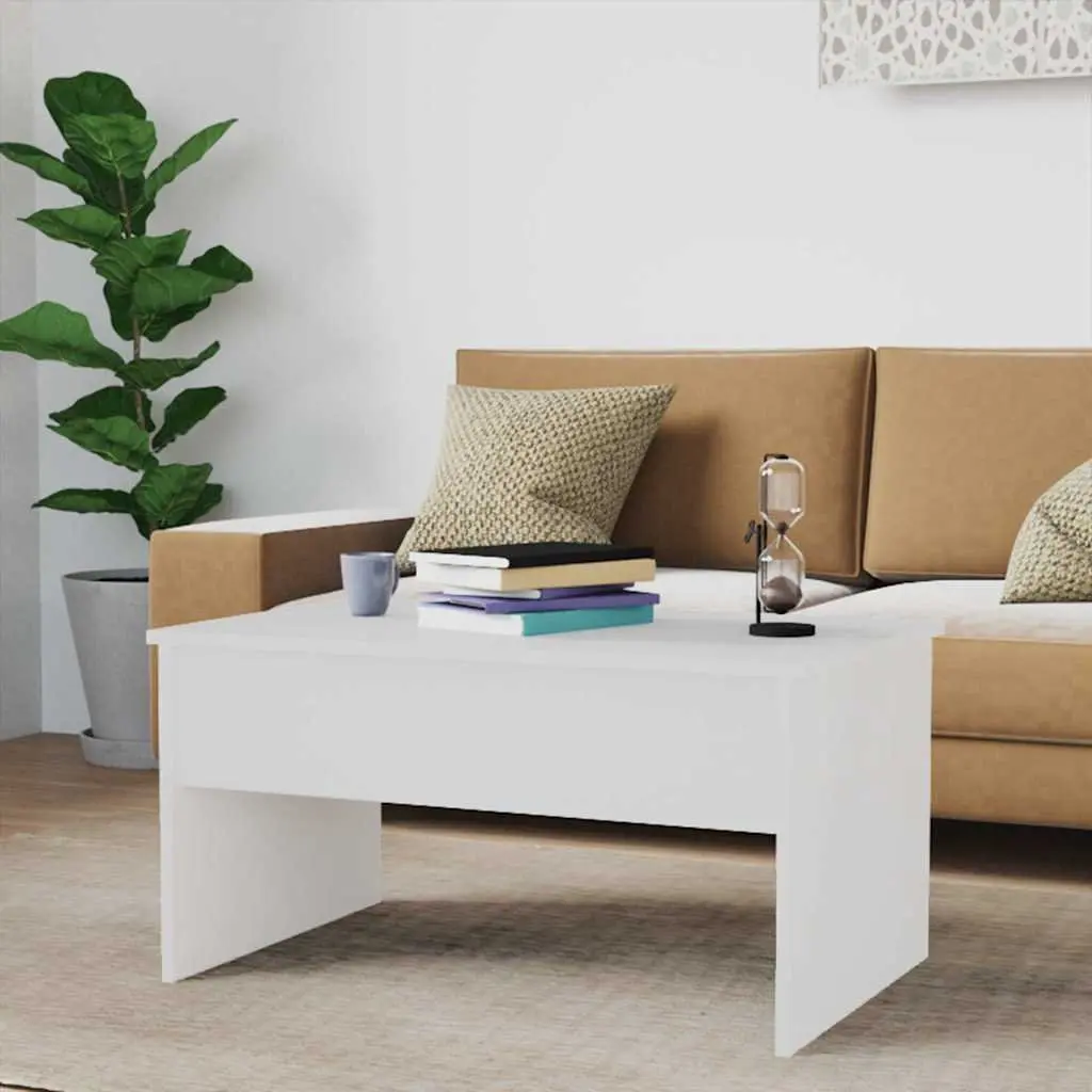 White Lift-Top Coffee Table with Storage
