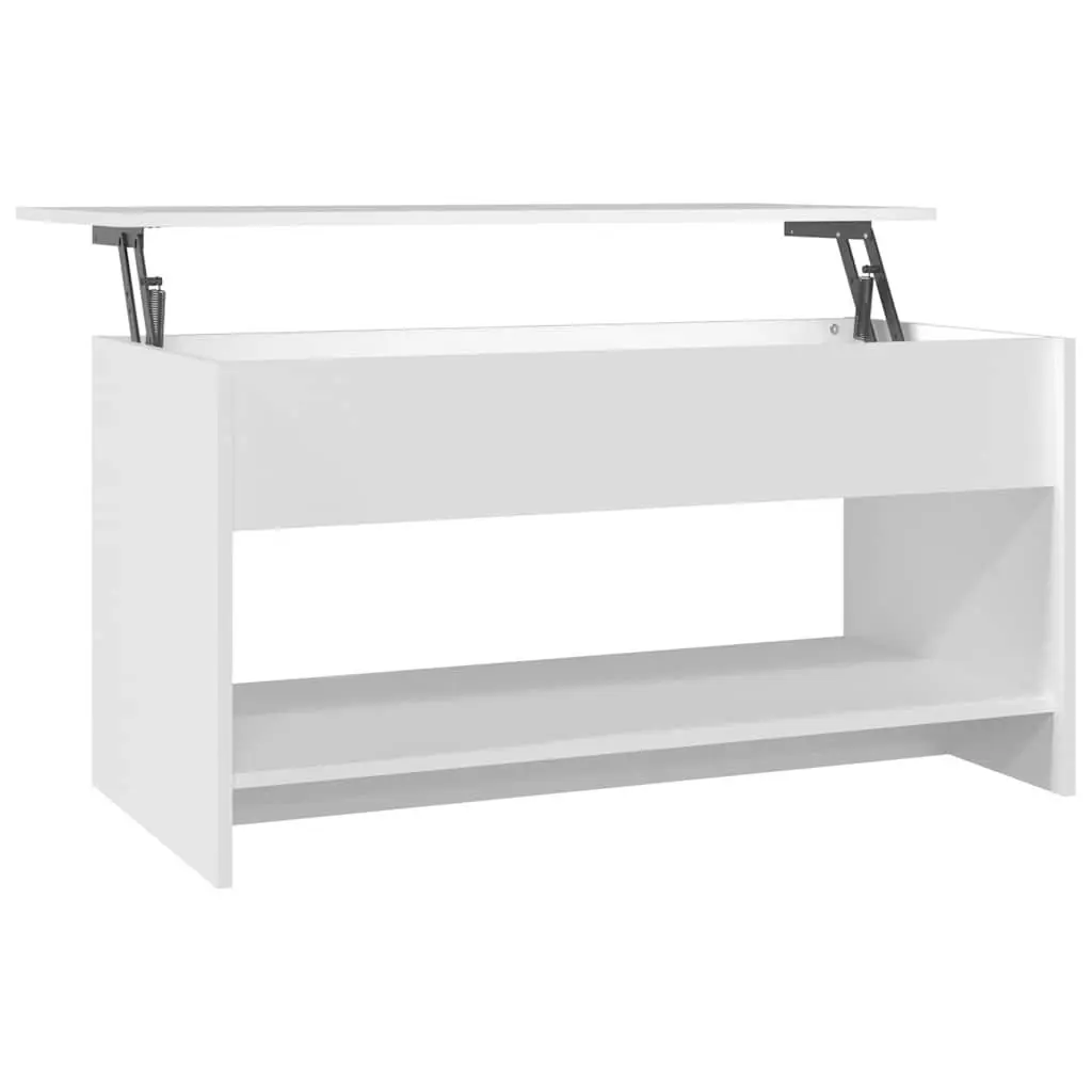 White Coffee Table with Lift Top Storage