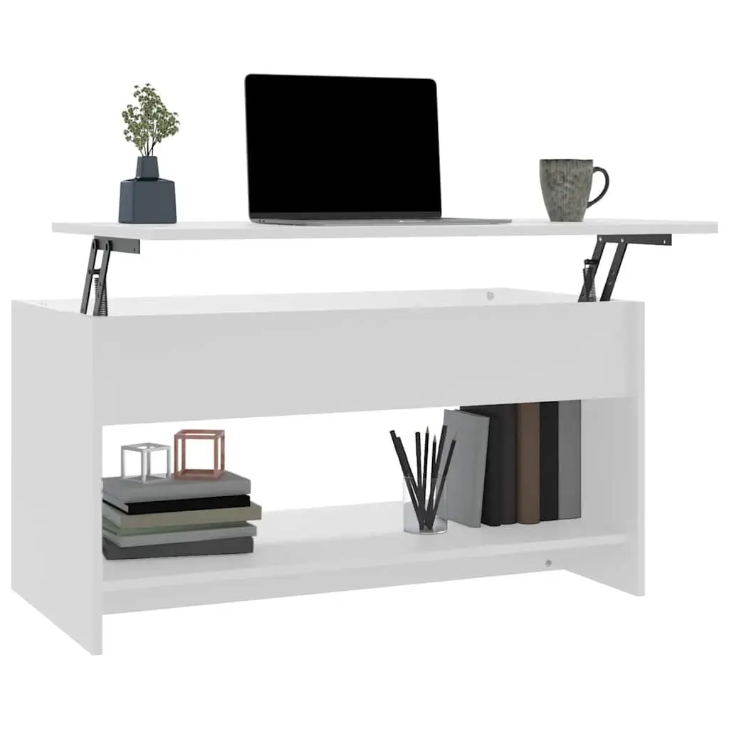 White Coffee Table with Lift Top Storage