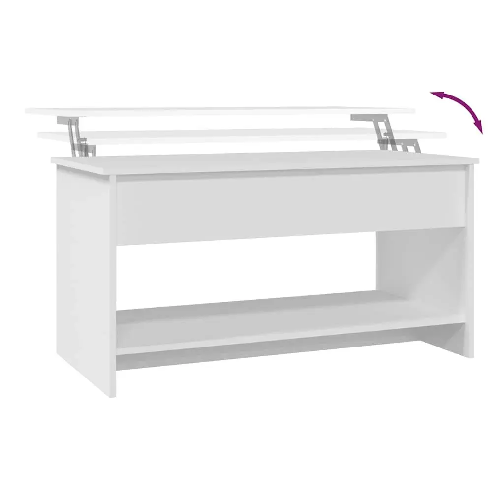 White Coffee Table with Lift Top Storage