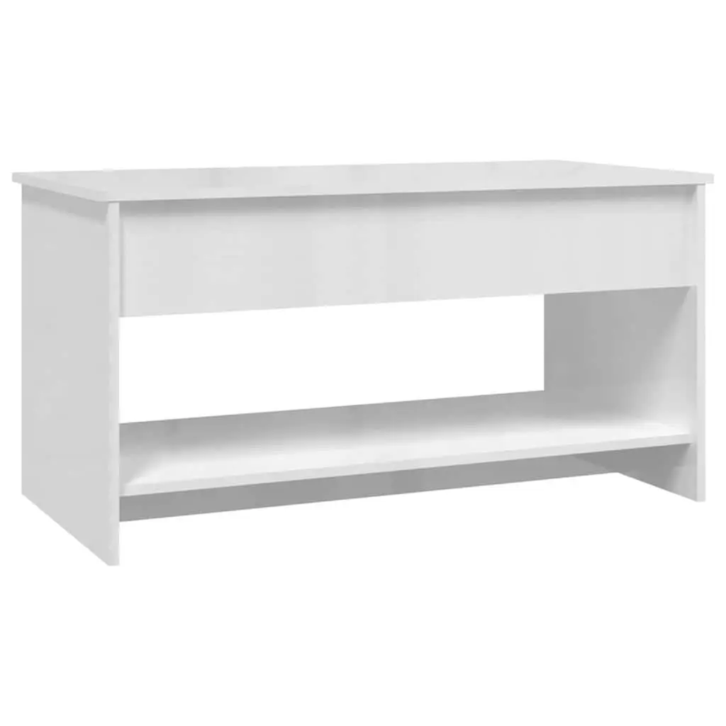 Coffee Table Engineered Wood 102 x 50 x 52.5 cm White High Gloss