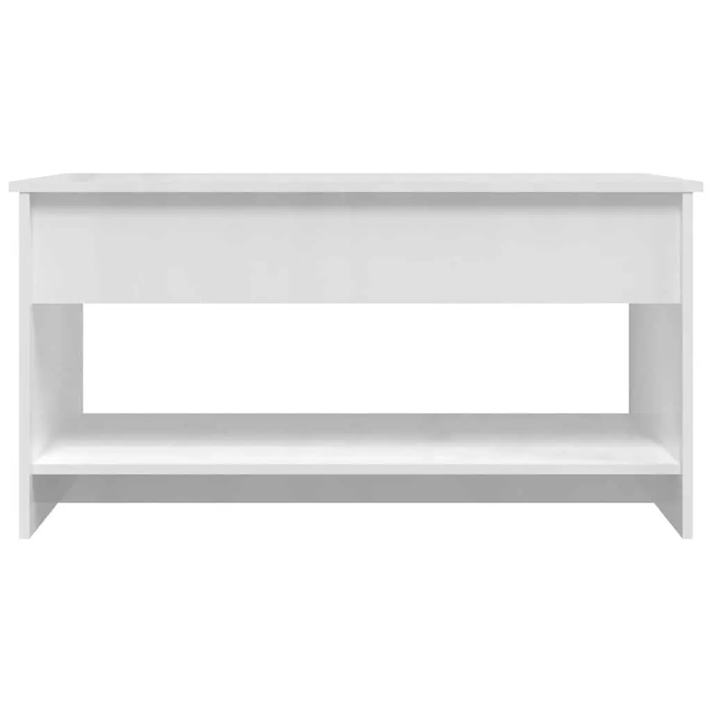 Coffee Table Engineered Wood 102 x 50 x 52.5 cm White High Gloss