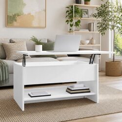 Stylish White Coffee Table with Hidden Storage