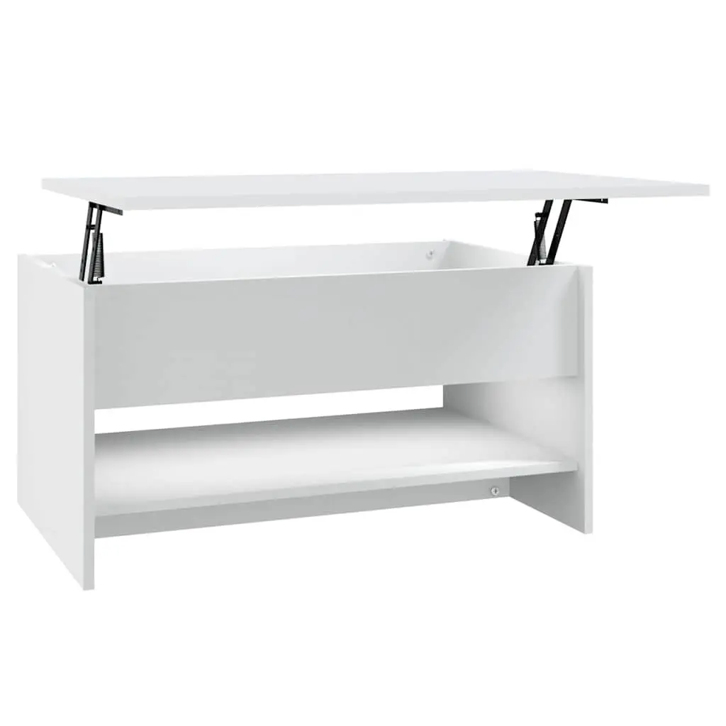 White Coffee Table with Hidden Storage