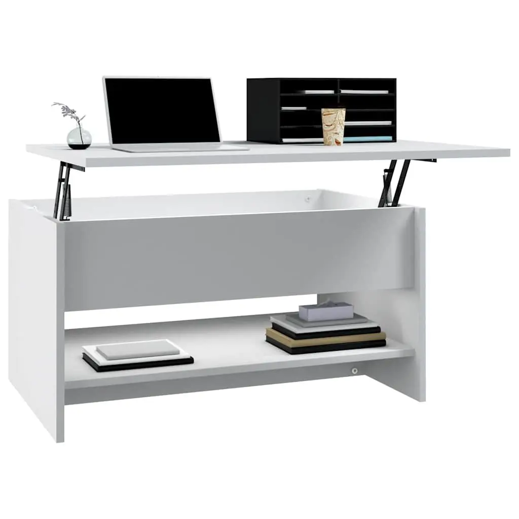 White Coffee Table with Hidden Storage