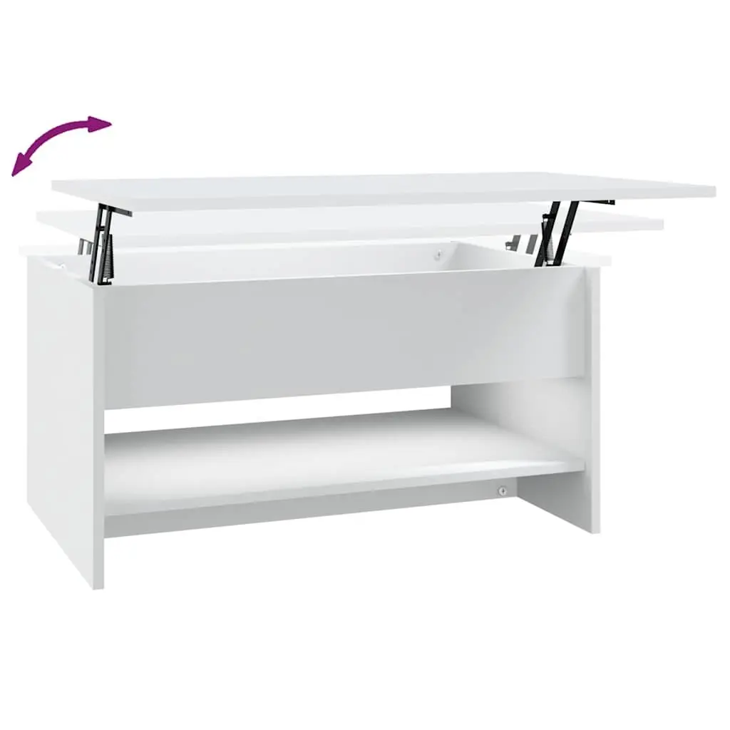 White Coffee Table with Hidden Storage