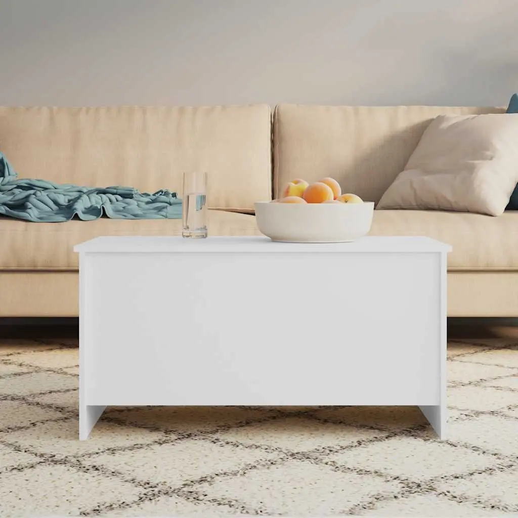 Coffee Table Engineered Wood 102x55.5cm White Lift Top Storage Compartment