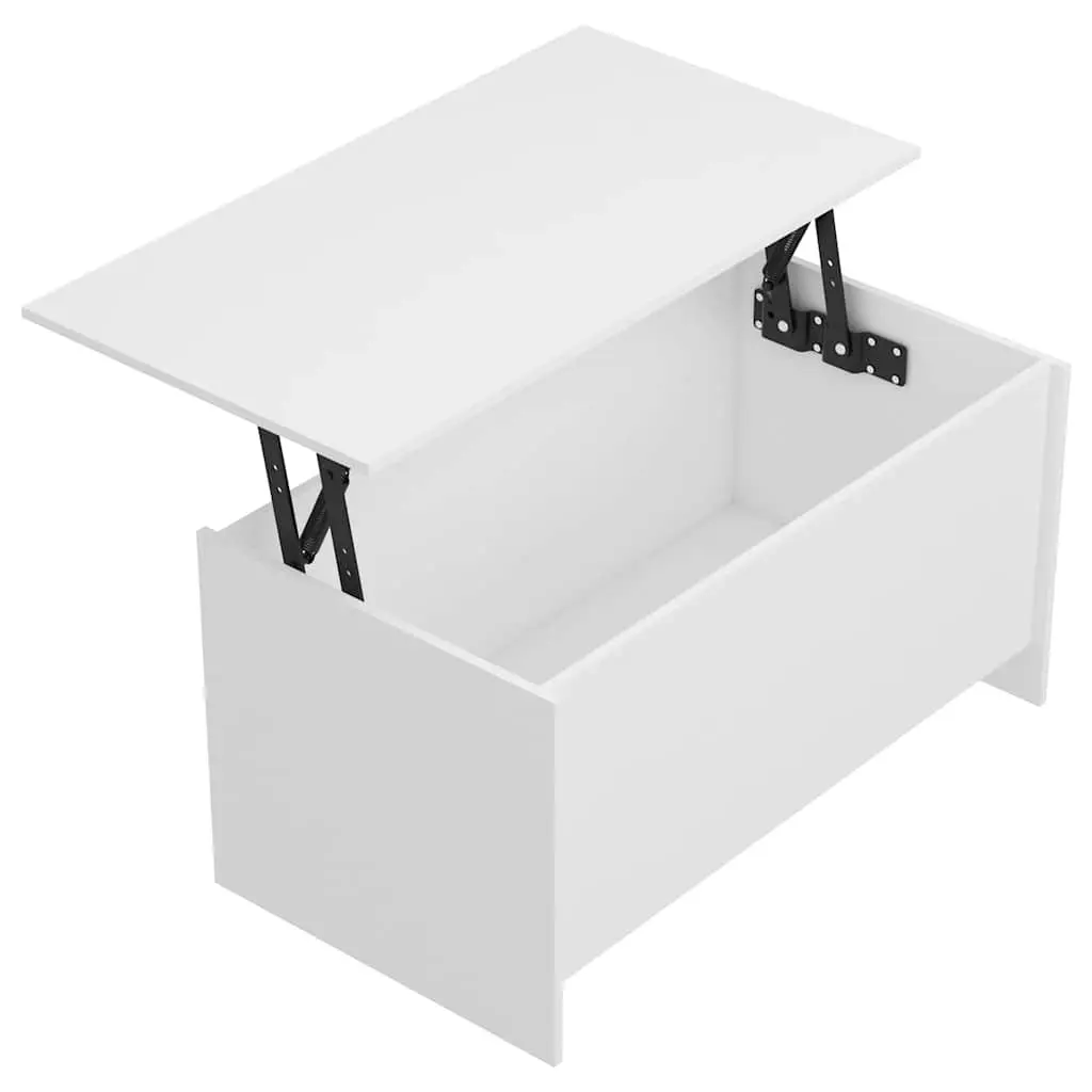 Coffee Table Engineered Wood 102x55.5cm White Lift Top Storage Compartment