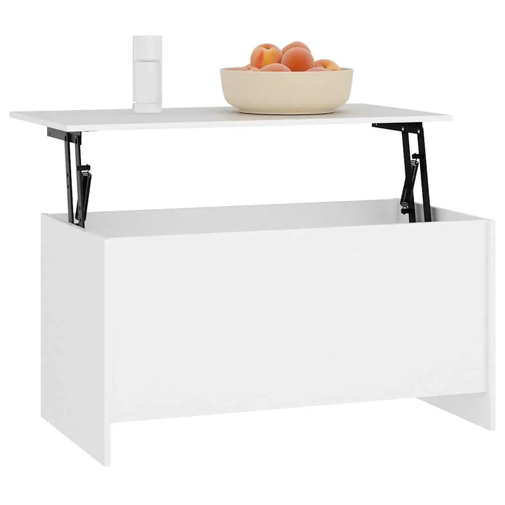 Coffee Table Engineered Wood 102x55.5cm White Lift Top Storage Compartment
