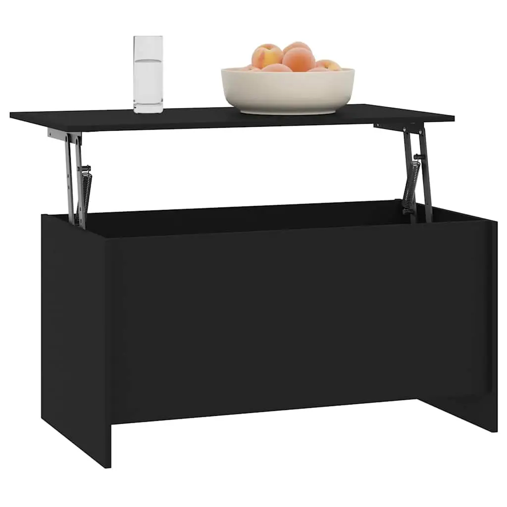 Coffee Table Black Lift-Top Storage Design Living Room Furniture Engineered Wood