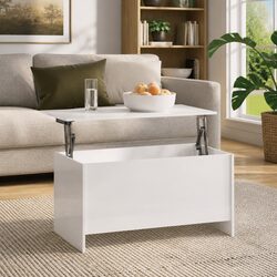 Stylish High Gloss White Lift Top Coffee Table