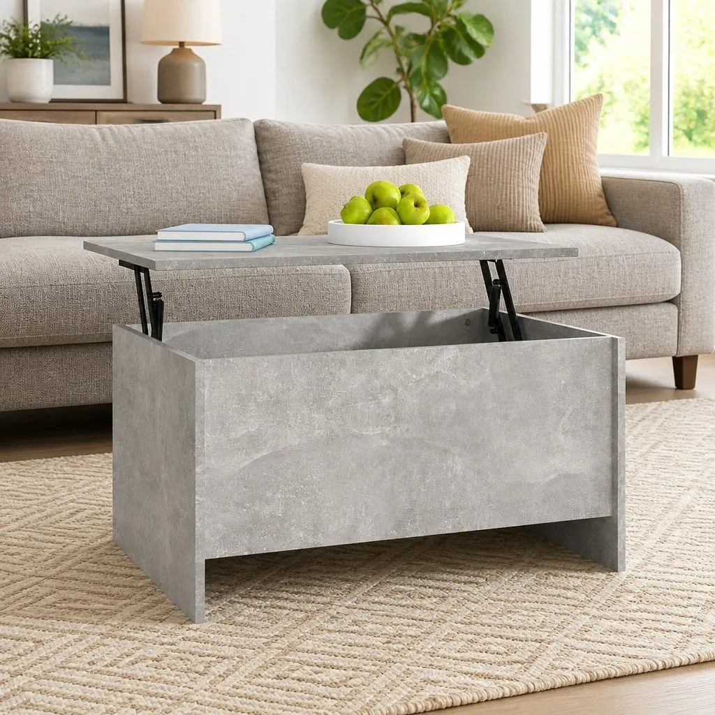 Lift-Top Coffee Table with Grey Engineered Wood