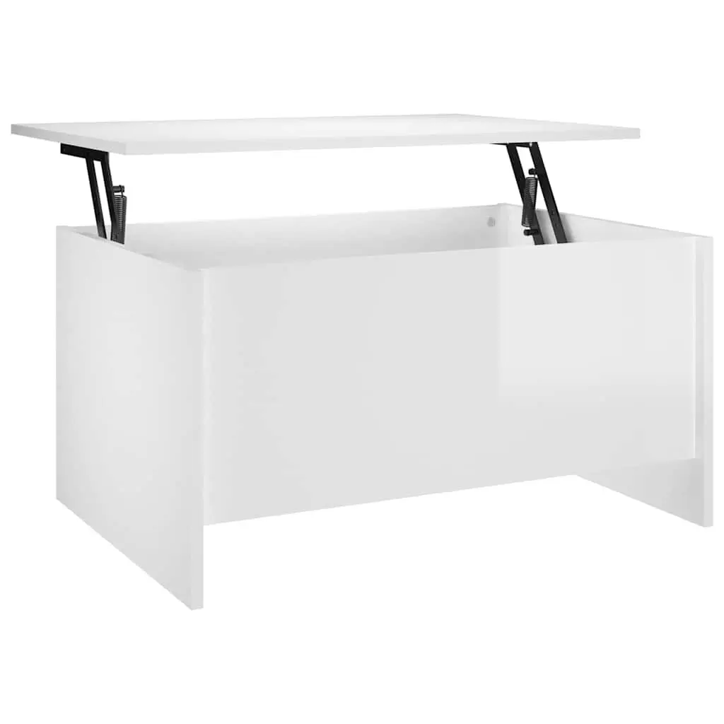 White High Gloss Lift Top Coffee Table with Storage