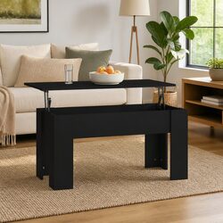 Modern Black Lift Top Coffee Table for Living Spaces