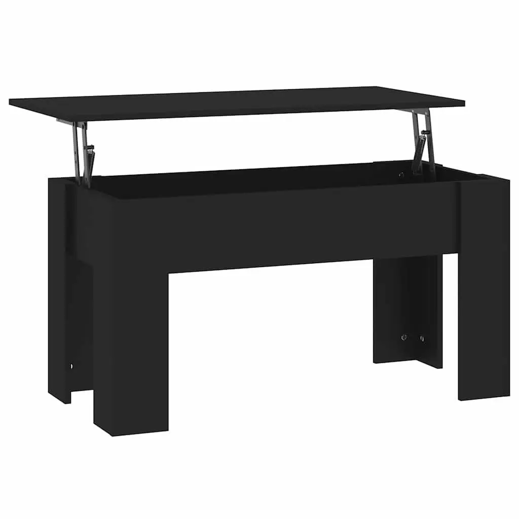 Lift Top Coffee Table Engineered Wood 101 x 49 x 52 cm Black