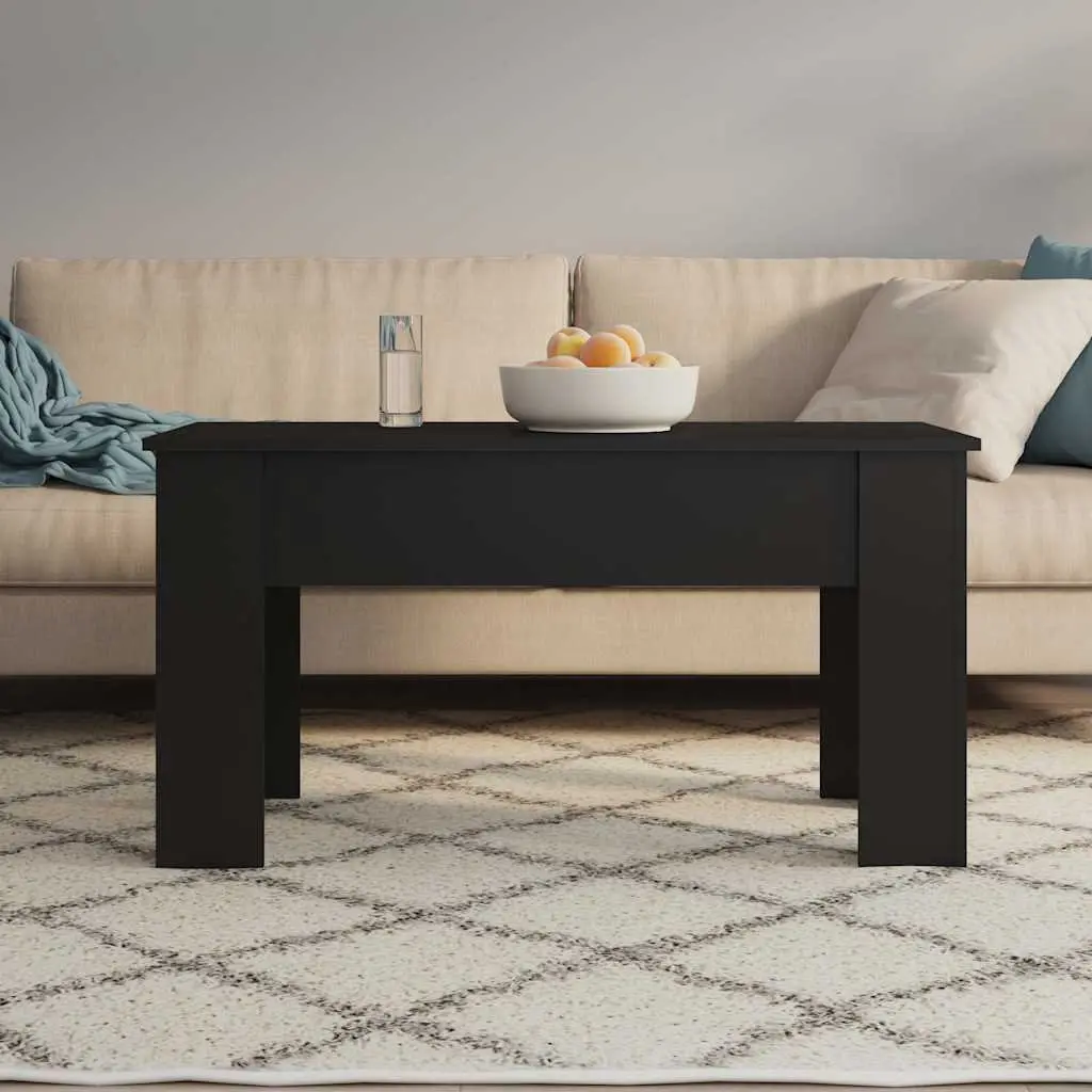 Lift Top Coffee Table Engineered Wood 101 x 49 x 52 cm Black