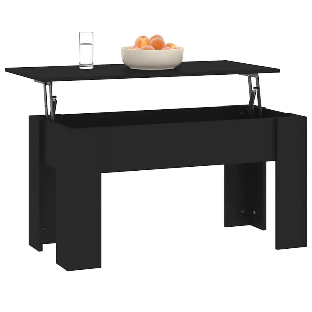 Lift Top Coffee Table Engineered Wood 101 x 49 x 52 cm Black