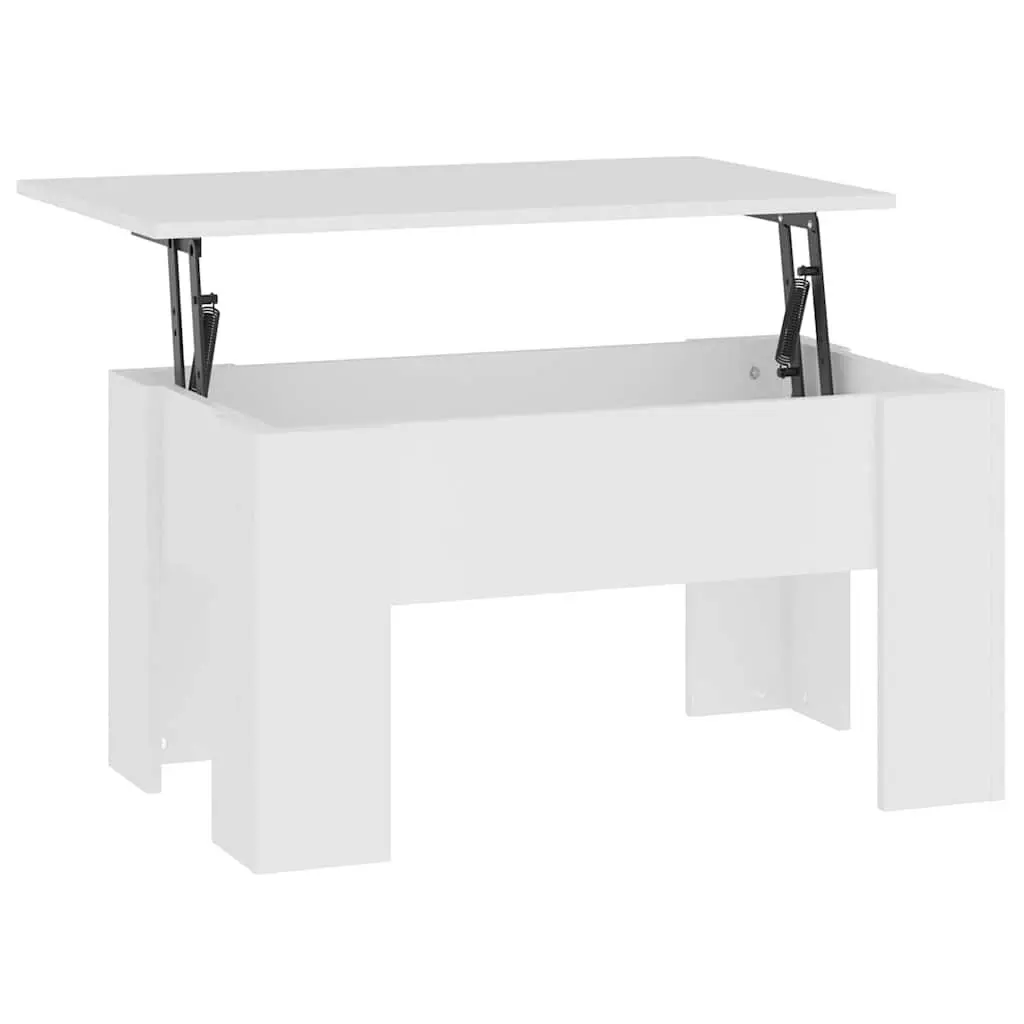 White Lift-Top Coffee Table with Storage