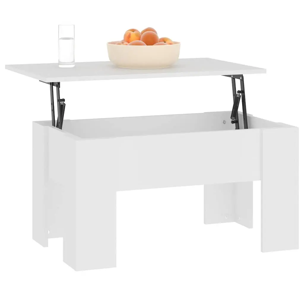 White Lift-Top Coffee Table with Storage