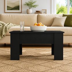 Lift Top Coffee Table with Black Finish and Storage