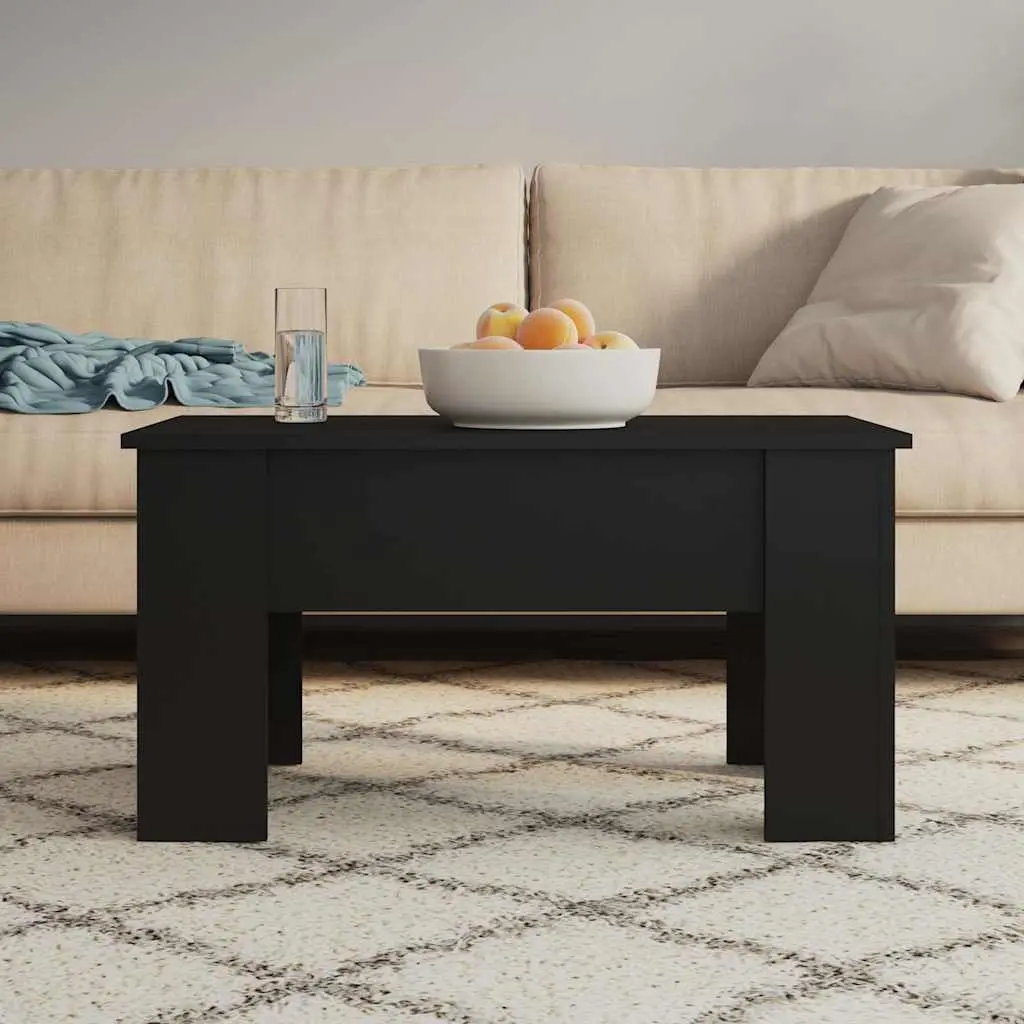 Lift Top Coffee Table with Black Finish and Storage