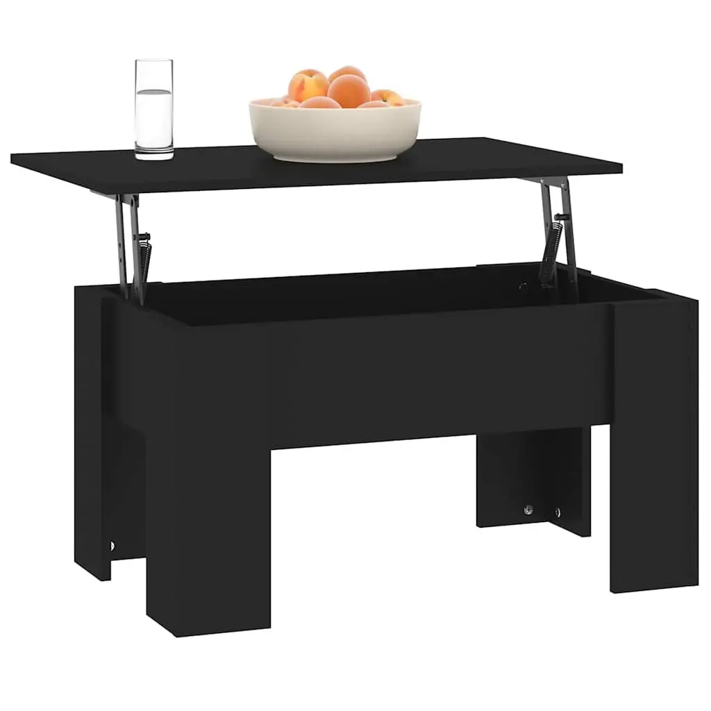 Lift Top Coffee Table with Black Finish and Storage