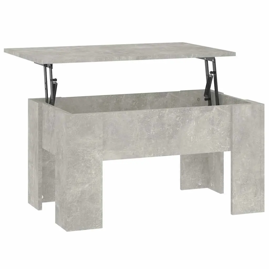 Coffee Table Engineered Wood Grey Lift Top Storage Modern 79 x 49 x 41 cm