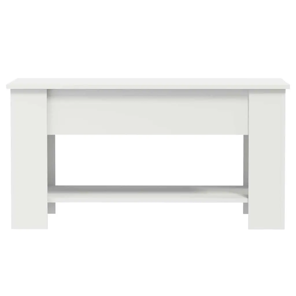 White Lift-Top Coffee Table with Hidden Storage