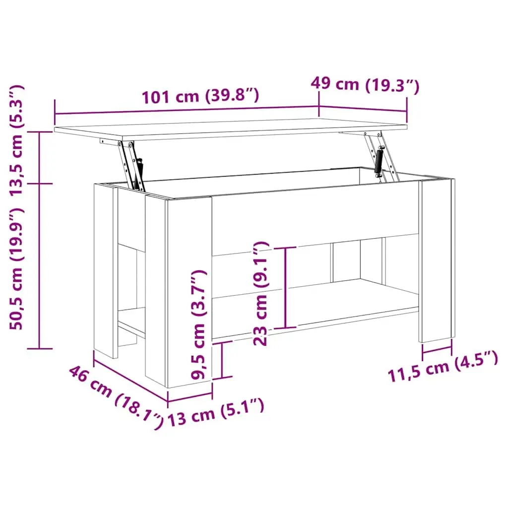 White Lift-Top Coffee Table with Hidden Storage