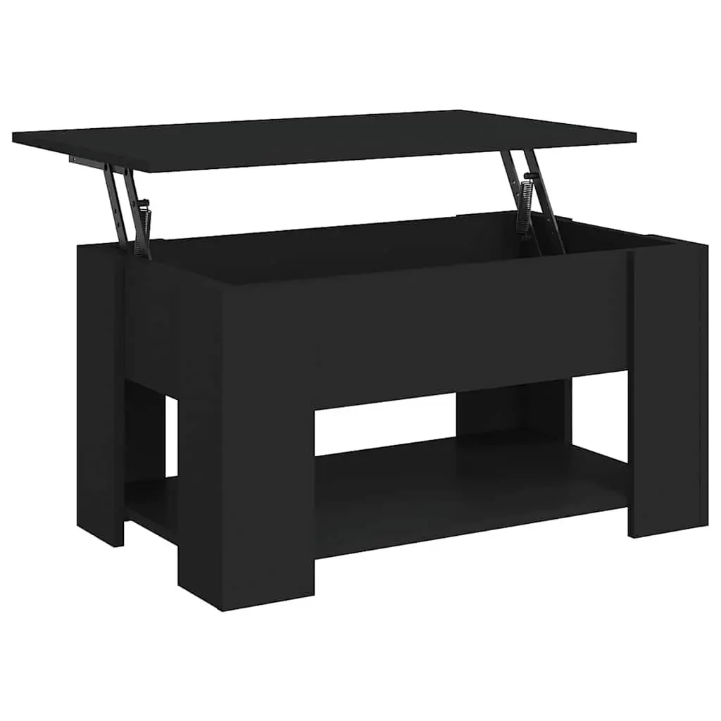 Black Lift-Top Coffee Table with Hidden Storage