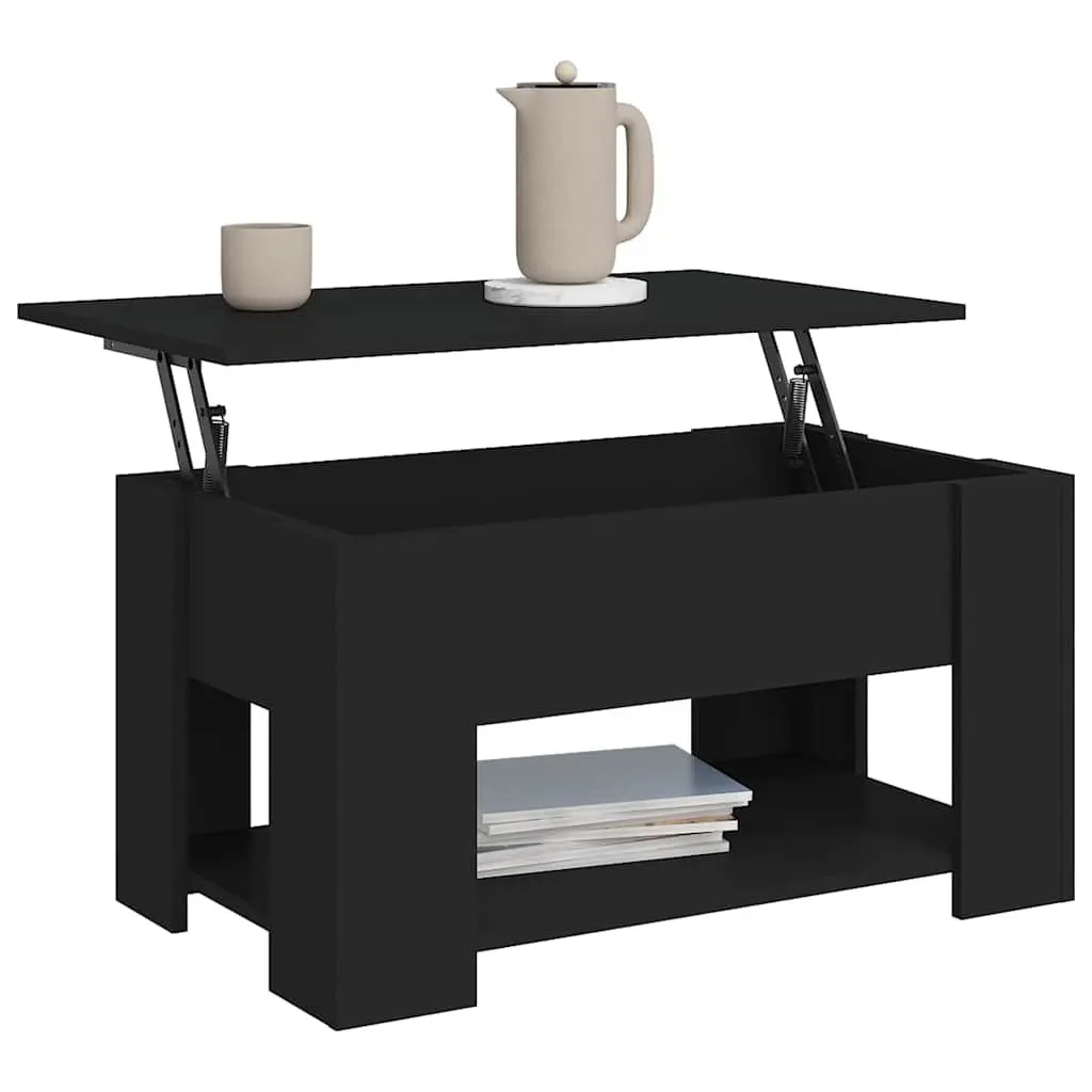 Black Lift-Top Coffee Table with Hidden Storage