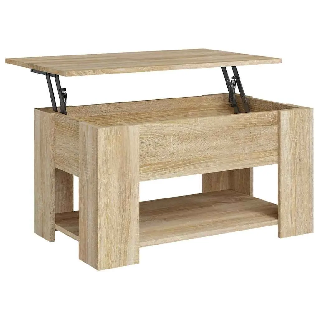 Brown Lift Top Coffee Table with Hidden Storage