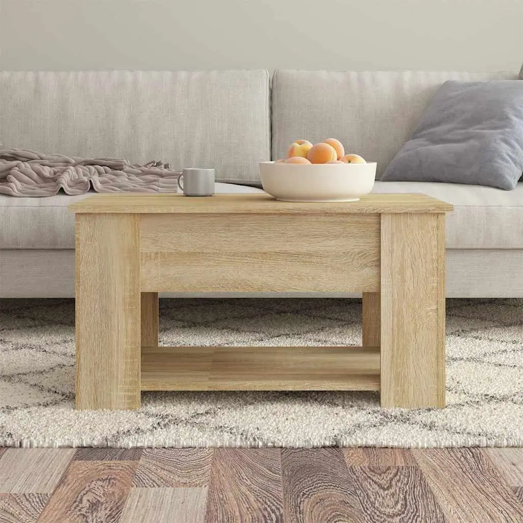 Brown Lift Top Coffee Table with Hidden Storage
