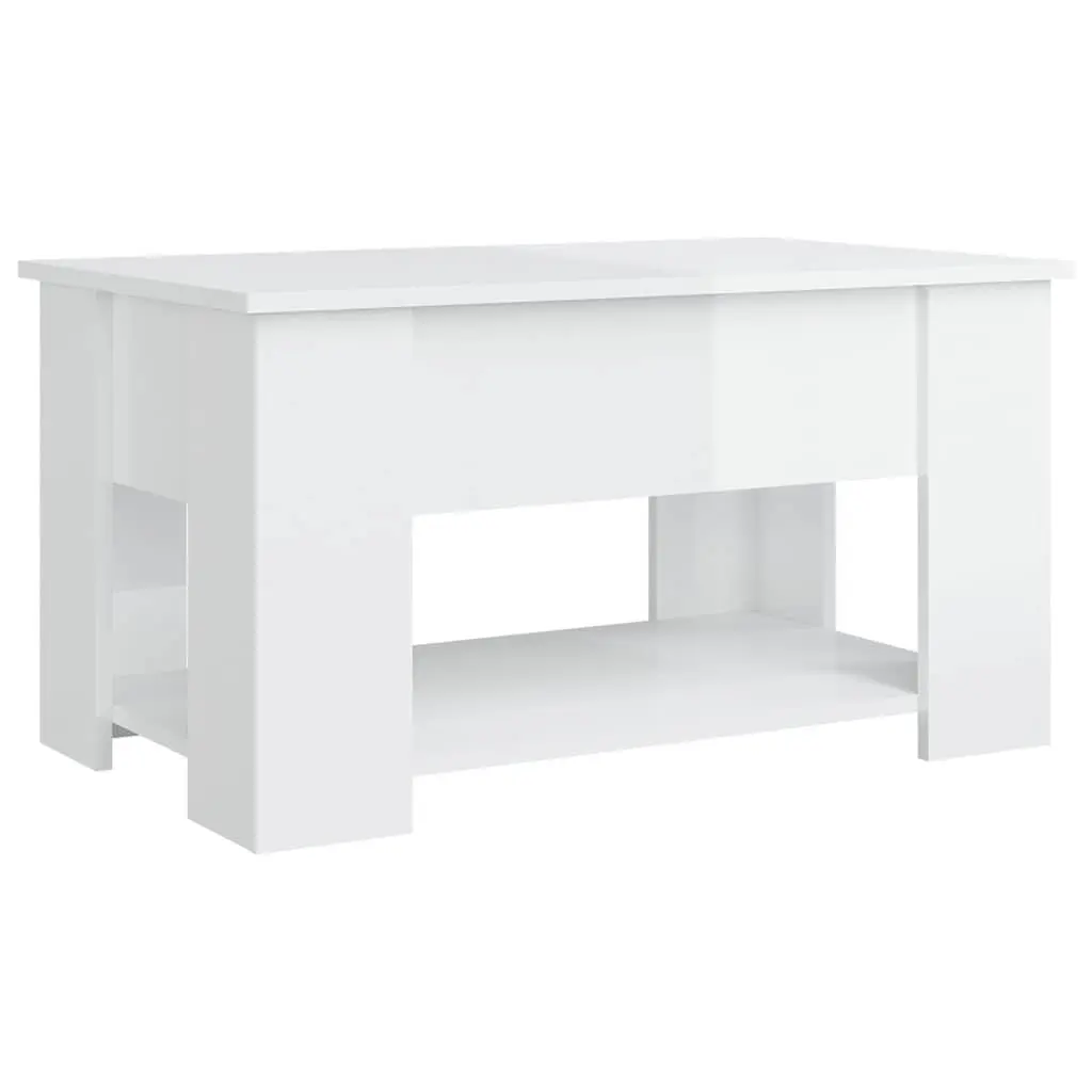 Coffee Table Engineered Wood White Lift Top 79W x 49D x 41H cm