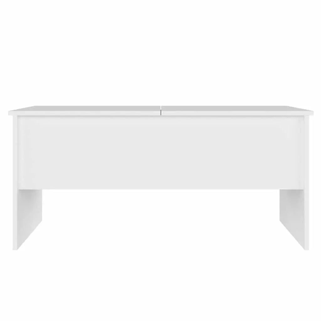 Coffee Table White Engineered Wood Lift Top Storage Compartments Modern Design