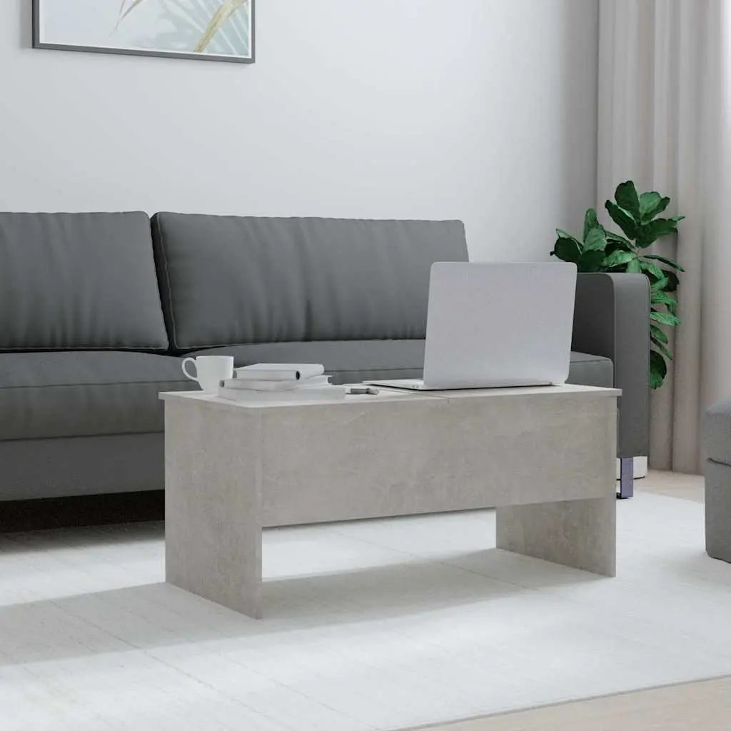 Grey Coffee Table with Lift-Top and Storage