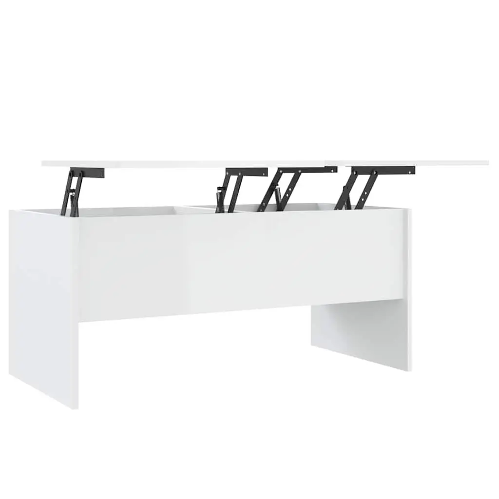 High Gloss White Coffee Table with Storage