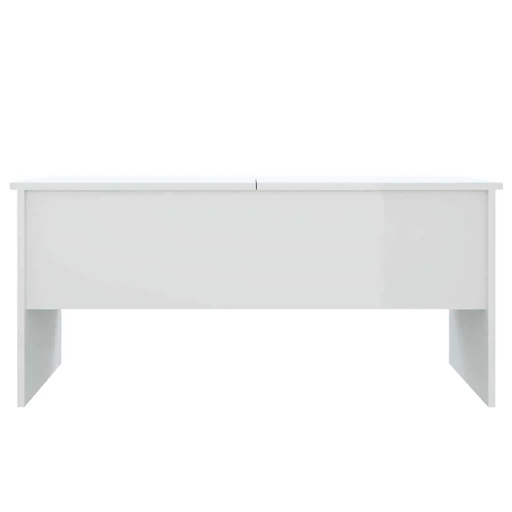 High Gloss White Coffee Table with Storage