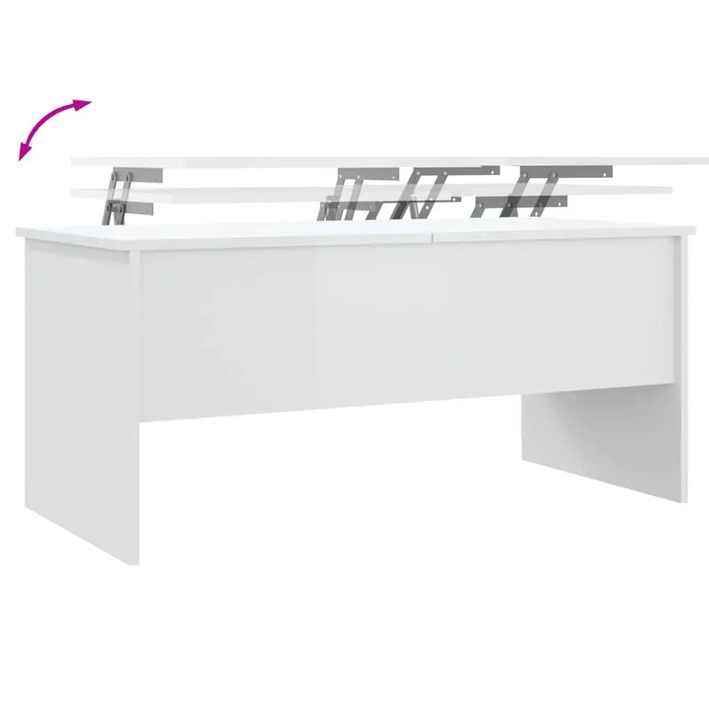High Gloss White Coffee Table with Storage