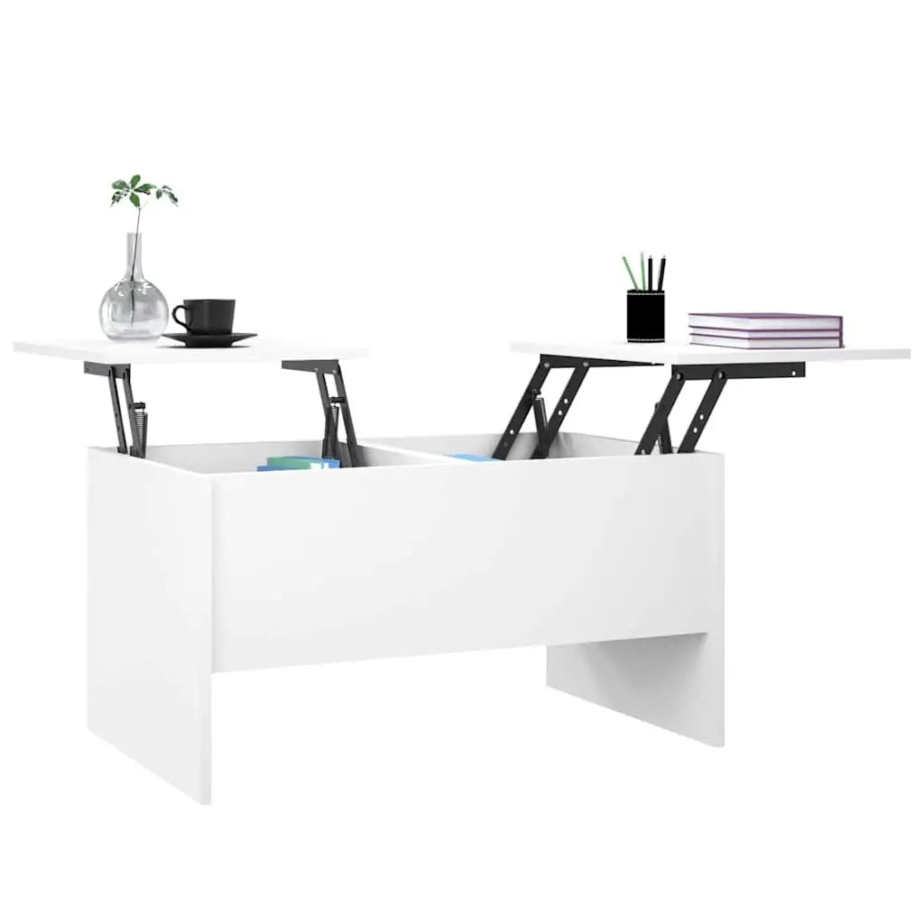 White Lift Top Coffee Table with Ample Storage