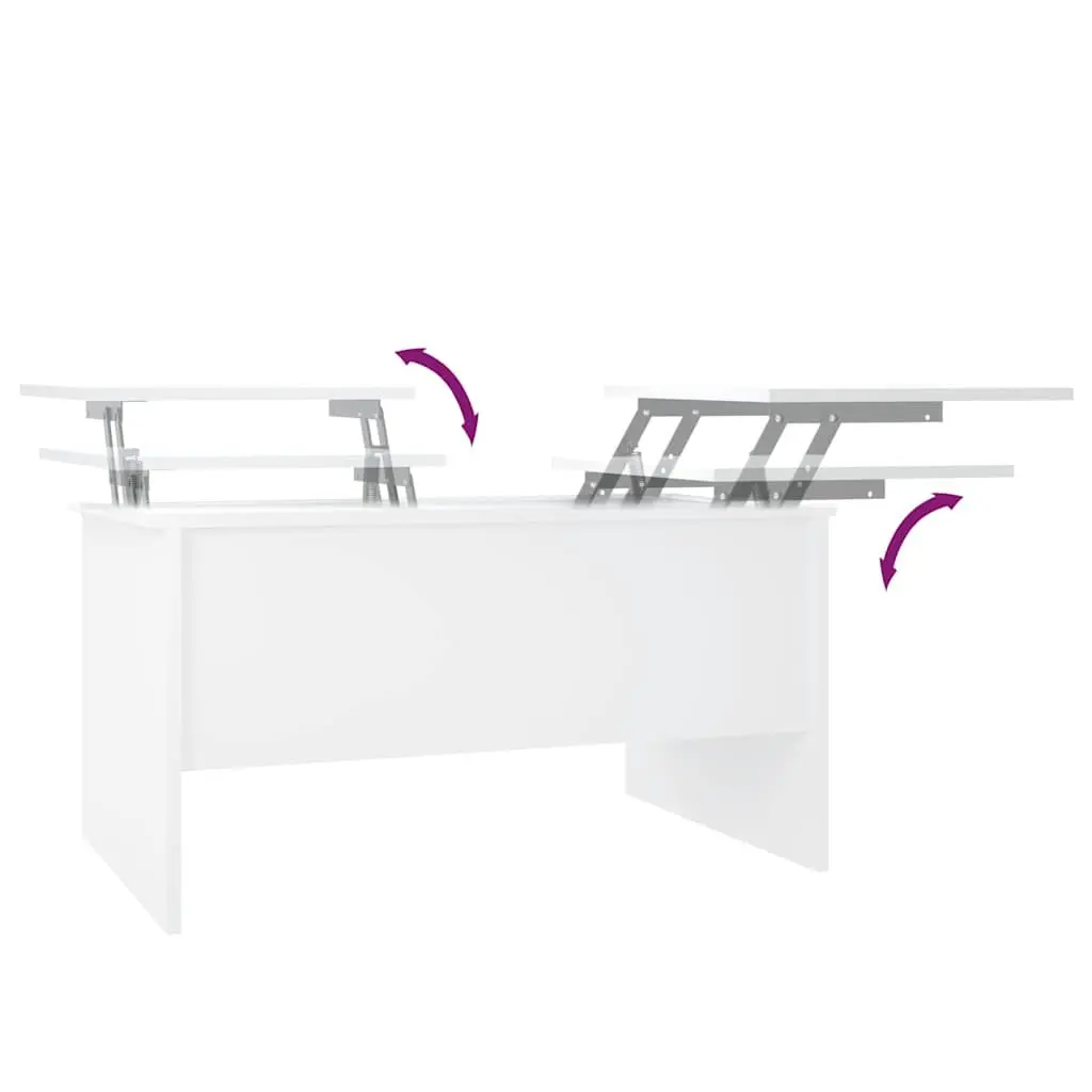 White Lift Top Coffee Table with Ample Storage