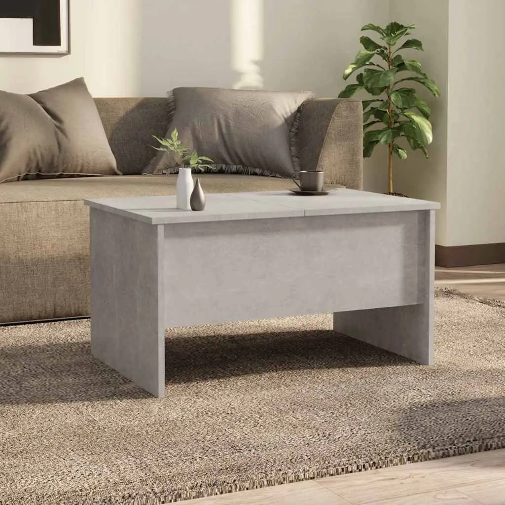 Grey Engineered Wood Coffee Table with Storage