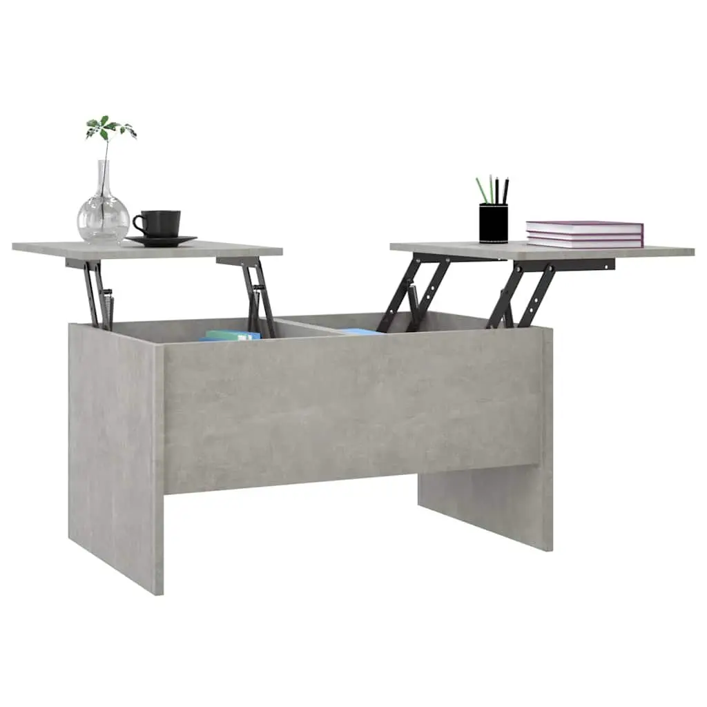 Grey Engineered Wood Coffee Table with Storage